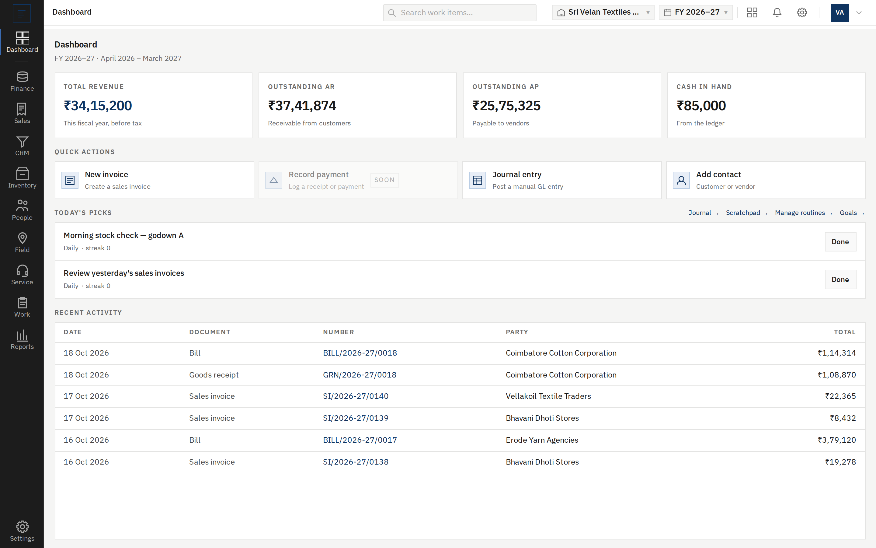 The BlissMont Books dashboard